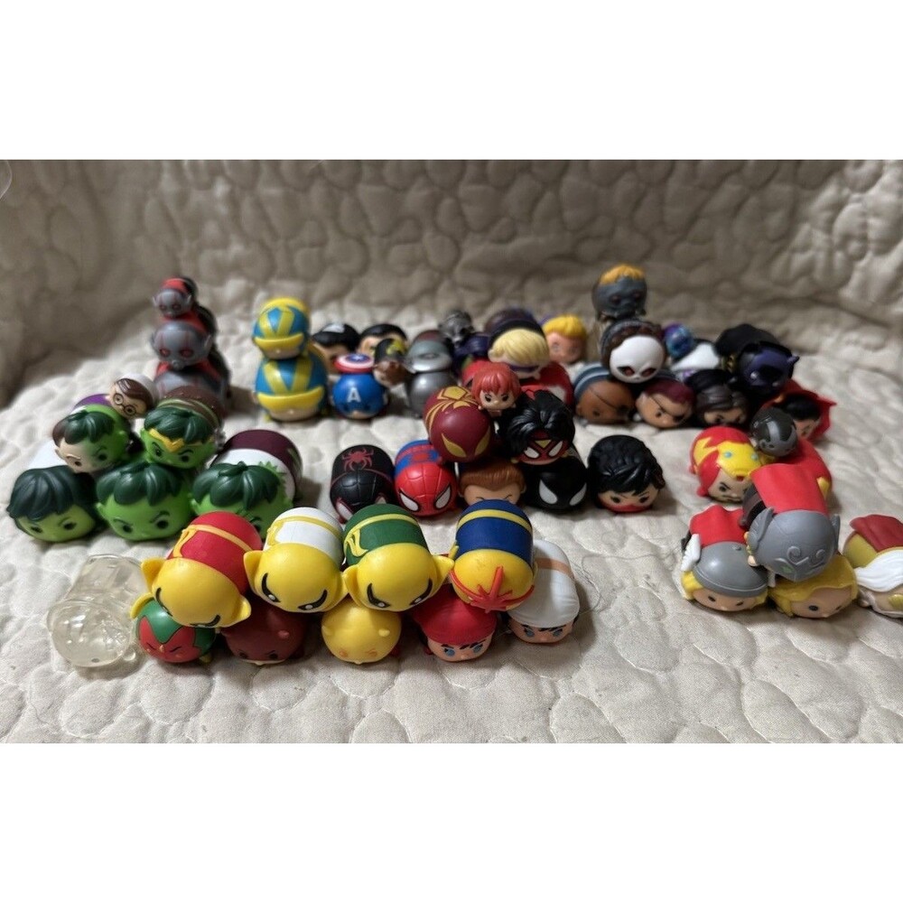 Marvel Tsum Tsum Mini Figure Lot 45+ Disney Store Avengers Spider-Man X-Men